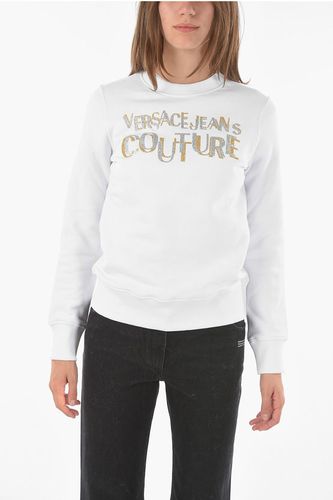 COUTURE Crew Neck Glittered Logo Cotton Sweatshirt Größe Xs - Versace - Modalova