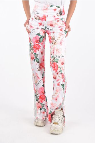 COUTURE floral-printed Jogging pants with side band rhinesto Größe S - Philipp Plein - Modalova