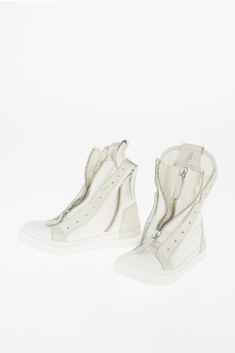 Leather and fabric SKIN high top sneakers with zip Größe 37 - Cinzia Araia - Modalova