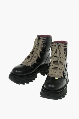 Leather EQUIPMENT Lace-up Combat Boots with Statement Sole Größe 43 - Off-White - Modalova