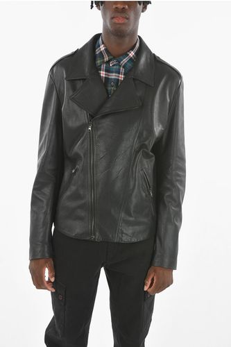 Lined Leather Biker jacket Größe 48 - Fabrizio Corsi - Modalova