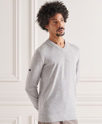 Men's Pullover aus Merinowolle mit V-Ausschnitt - Größe: L - Superdry - Modalova