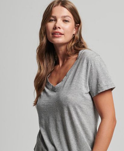 Women's Essentials T-Shirt aus Bio-Baumwolle mit V-Ausschnitt - Größe: 40 - Superdry - Modalova