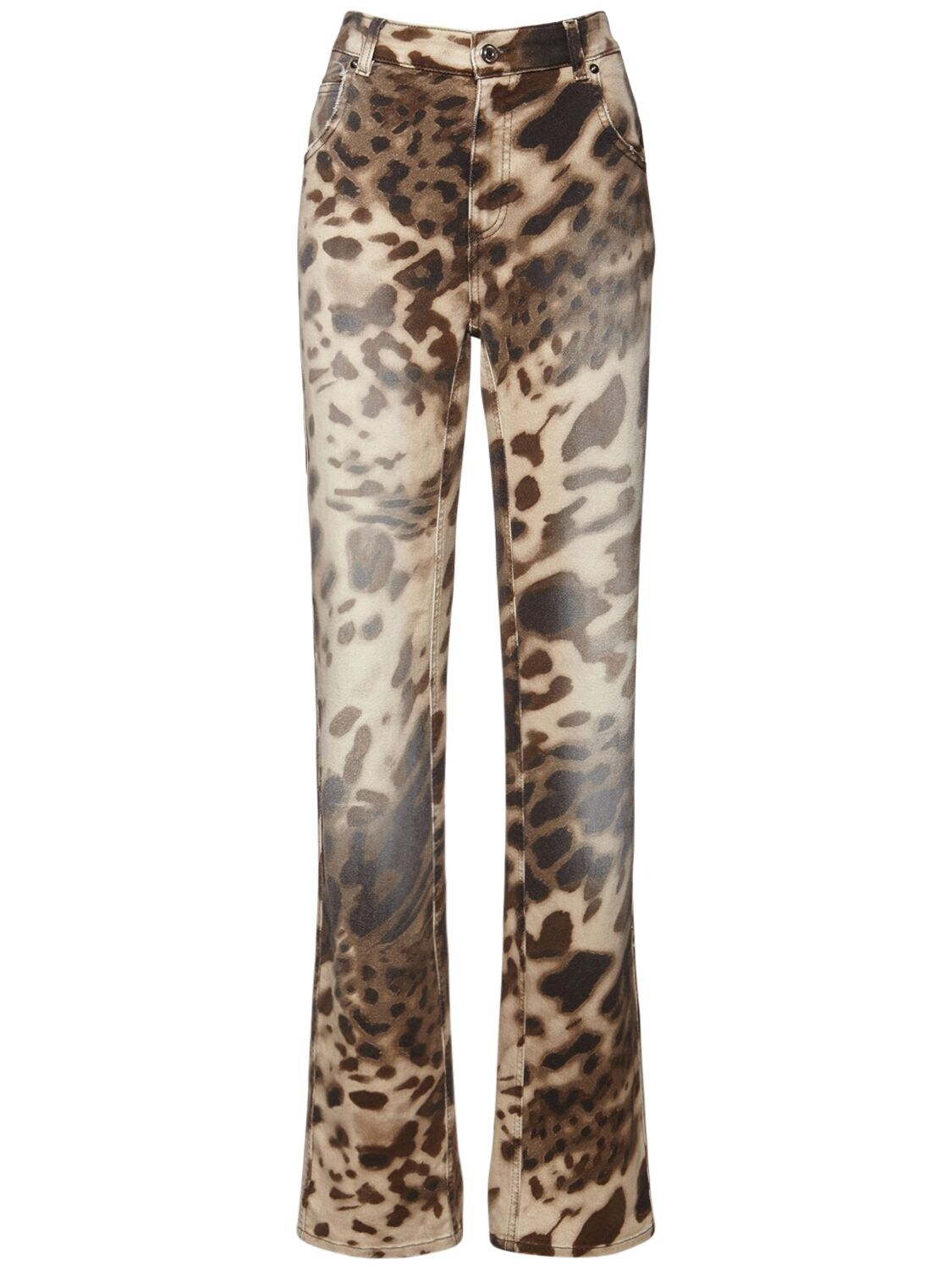 Jeans Aus Baumwolldenim Mit Leopardendruck - BLUMARINE - Modalova