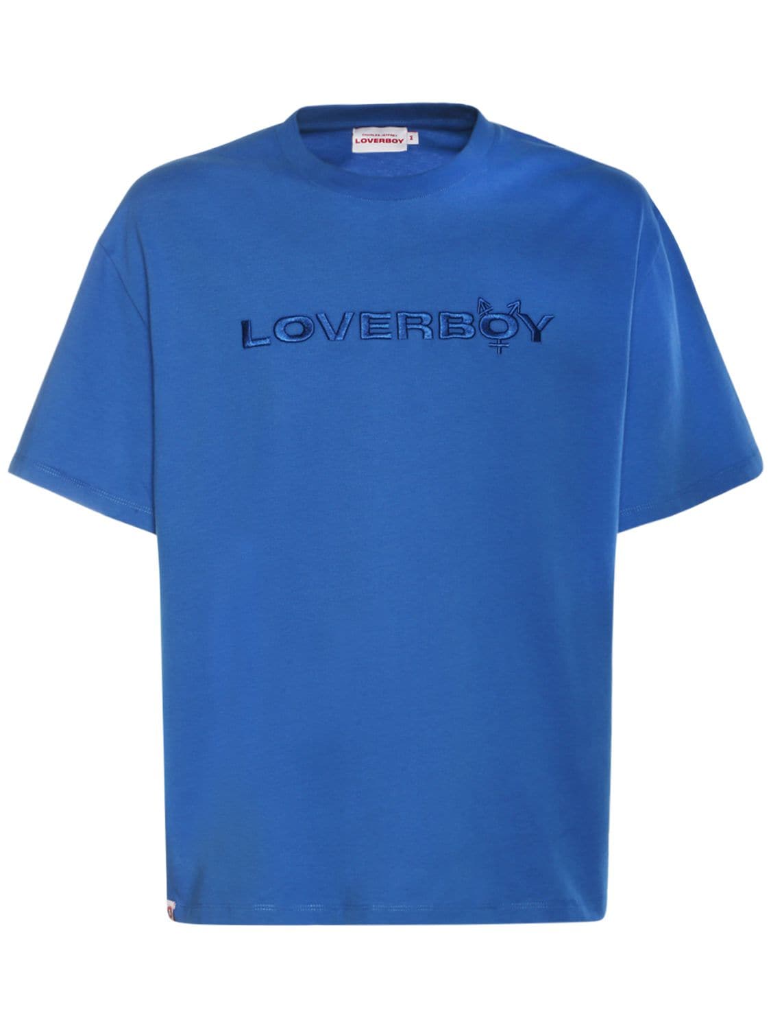 T-shirt Aus Baumwolljersey Mit Gesticktem Logo - CHARLES JEFFREY LOVERBOY - Modalova