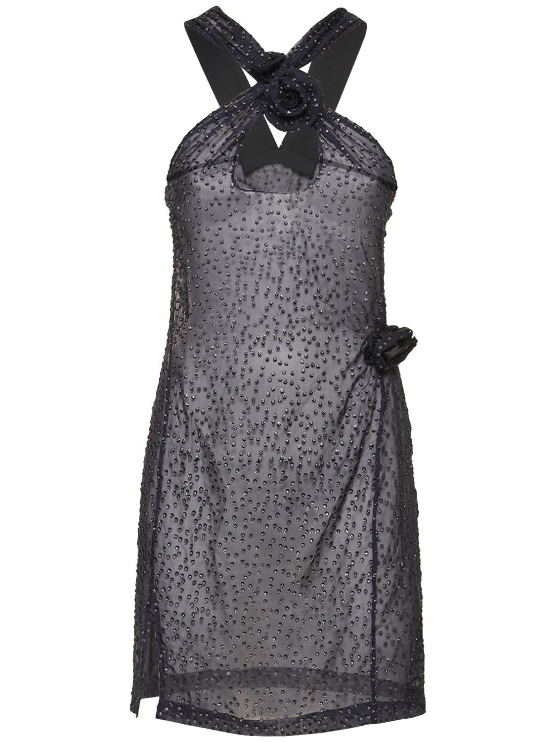 Crossover Embellished Silk Mini Dress - COPERNI - Modalova