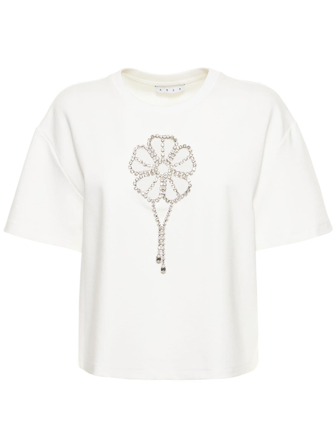 T-shirt Mit Blumenverzierung - AREA - Modalova