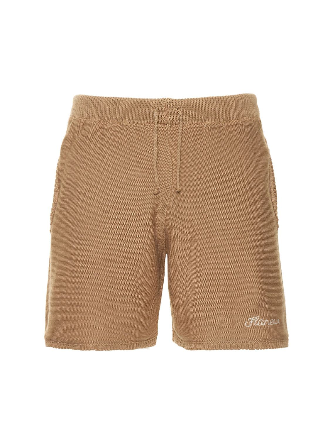 Strick-shorts Aus Baumwollmischung - FLANEUR HOMME - Modalova