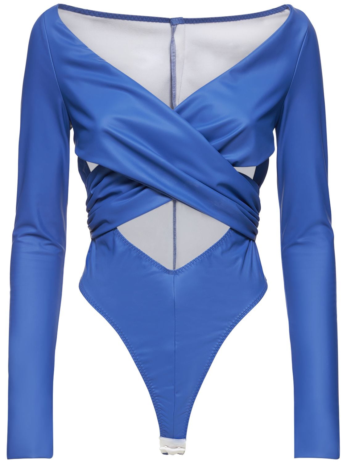 Crossed Cut Out Mat Jersey Bodysuit - ALESSANDRO VIGILANTE - Modalova