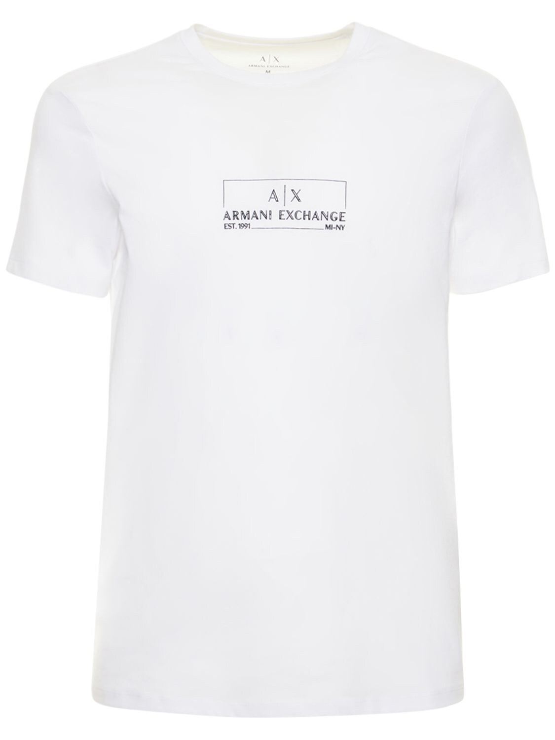 T-shirt Aus Baumwolljersey Mit Logodruck - ARMANI EXCHANGE - Modalova