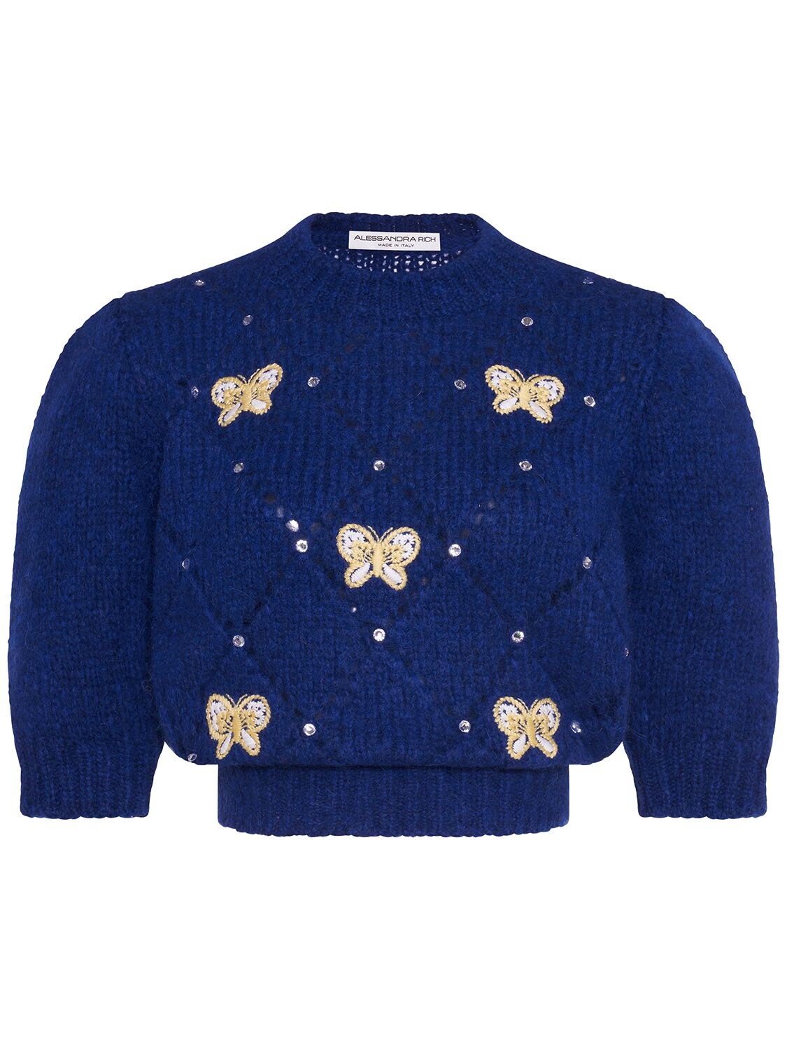 Embellished Knit Cropped Sweater - ALESSANDRA RICH - Modalova