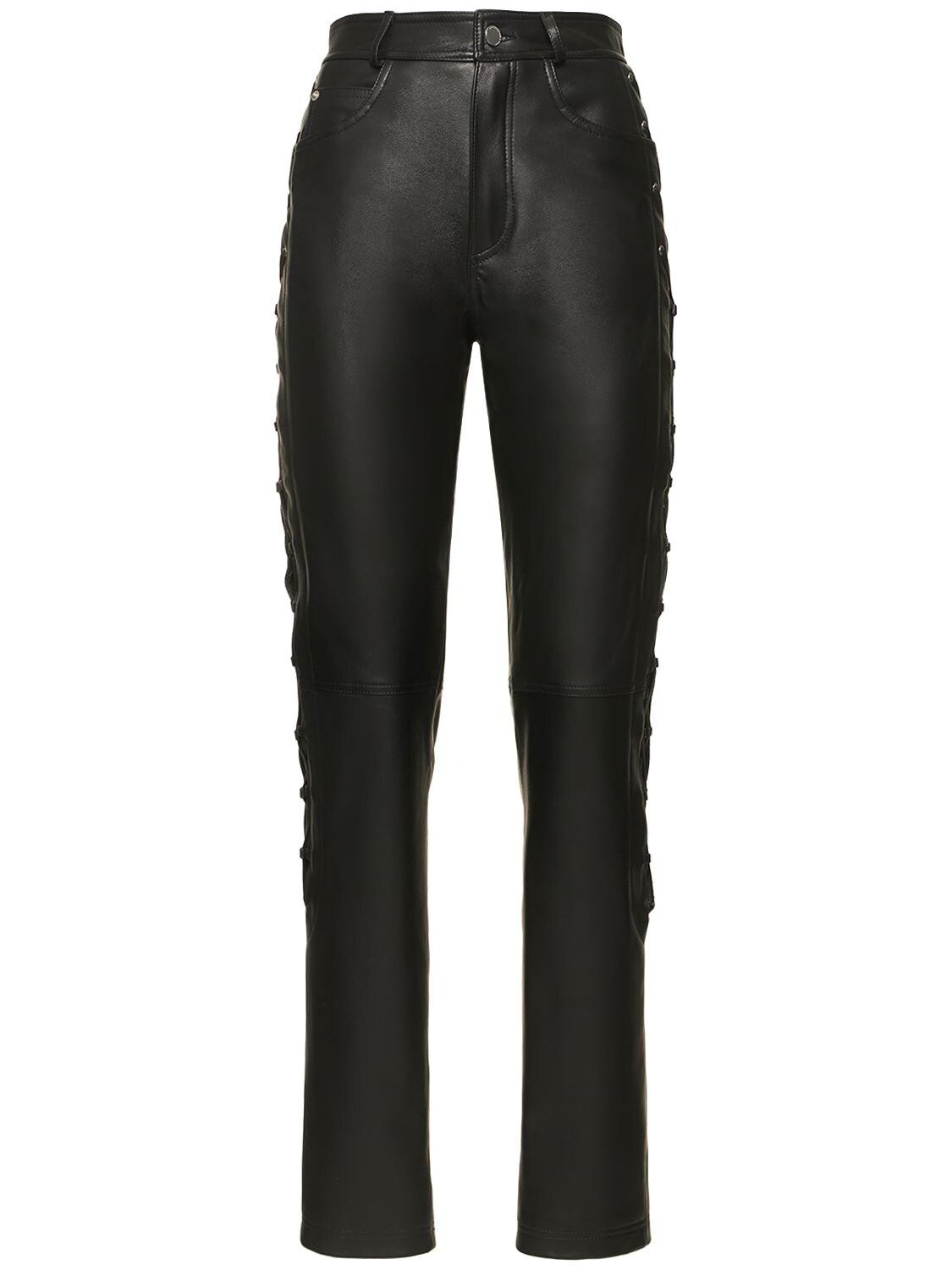 Leather Pants W/ Lace-up Sides - ALESSANDRA RICH - Modalova