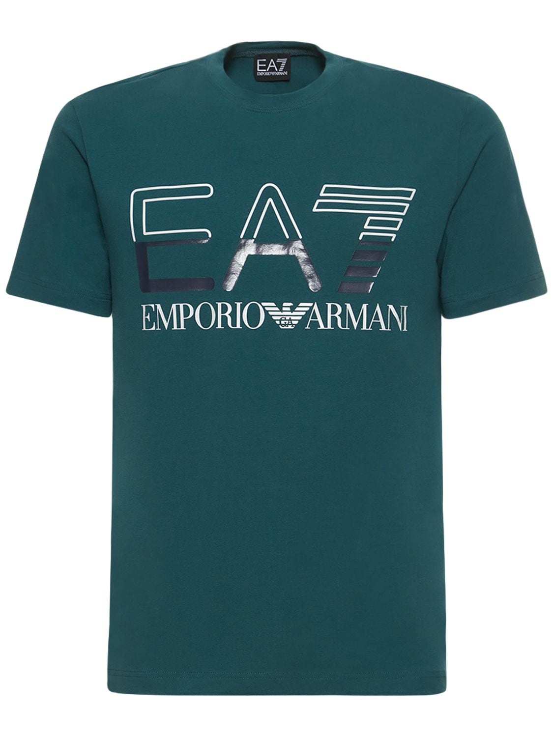 T-shirt Aus Baumwolljersey Mit Logo - EA7 EMPORIO ARMANI - Modalova