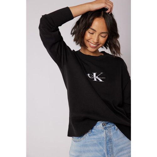 Oversize Pullover mit feiner Naht - Black - Calvin Klein for NA-KD - Modalova