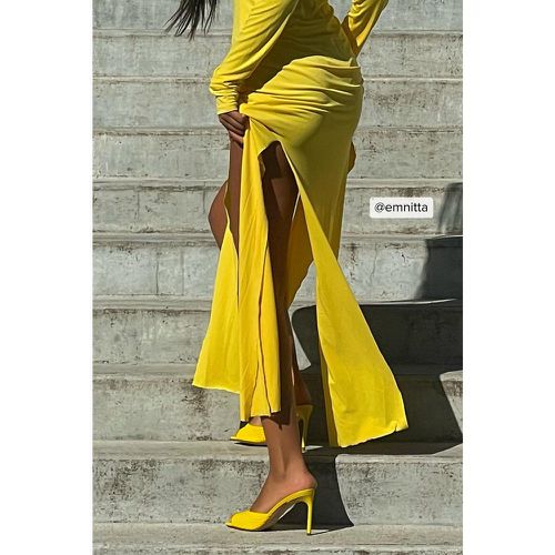Slit Detail Jersey Dress - Yellow - Elin Warnqvist x NA-KD - Modalova