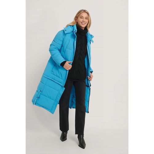 Lange Wattierte Jacke Mit Reißverschluss - Blue - NA-KD Trend - Modalova