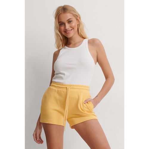 Organische Kordelzug Sweatshirt Shorts - Yellow - NA-KD Basic - Modalova