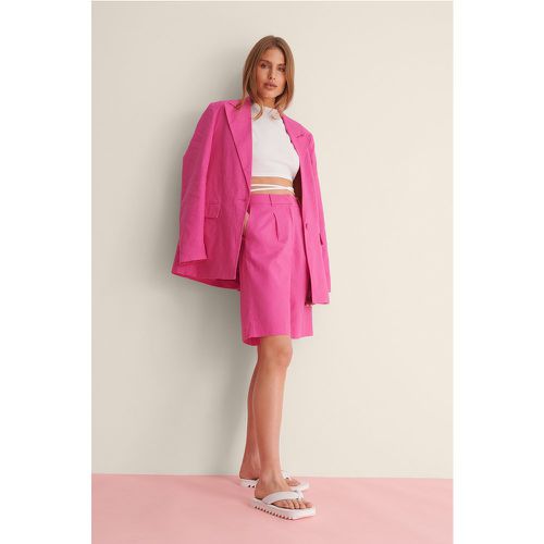Oversize kurze Leinenhose - Pink - Curated Styles - Modalova