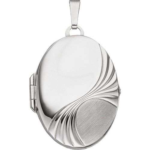 Medaillon oval für 2 Fotos 925 Sterling Silber rhodiniert Anhänger zum Öffnen - SIGO - Modalova