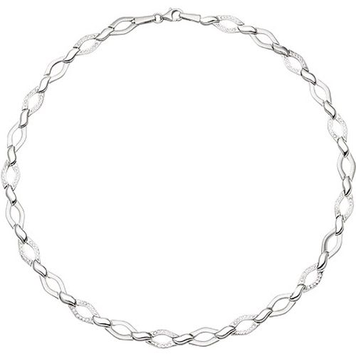 Collier Halskette 925 Silber 144 Zirkonia 45 cm Kette Silberkette - SIGO - Modalova