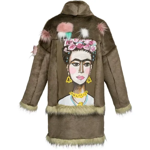 Mantel aus künstlichem Khaki Frida Fell - Fortini - Modalova