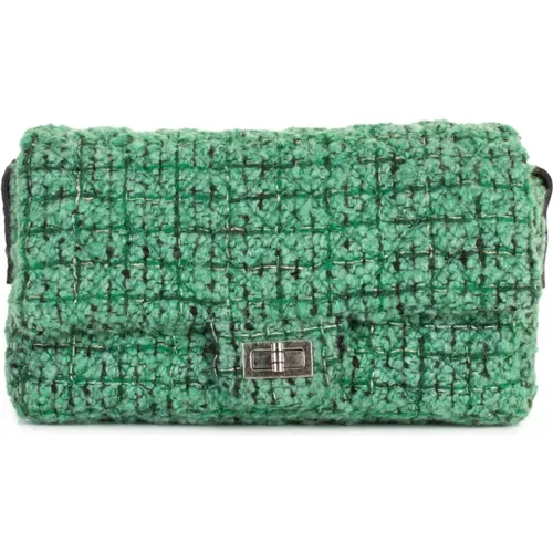 Pre-owned Green Tweed Crossbody Flap Bag - Chanel Vintage - Modalova