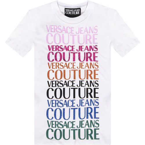 Logo-gedrucktes T-Shirt , Damen, Größe: M - Versace Jeans Couture - Modalova