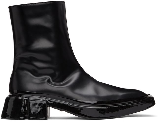 Both Black Leather Gang Boots - both - Modalova