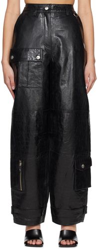 Black Crinkled Leather Pants - REMAIN Birger Christensen - Modalova