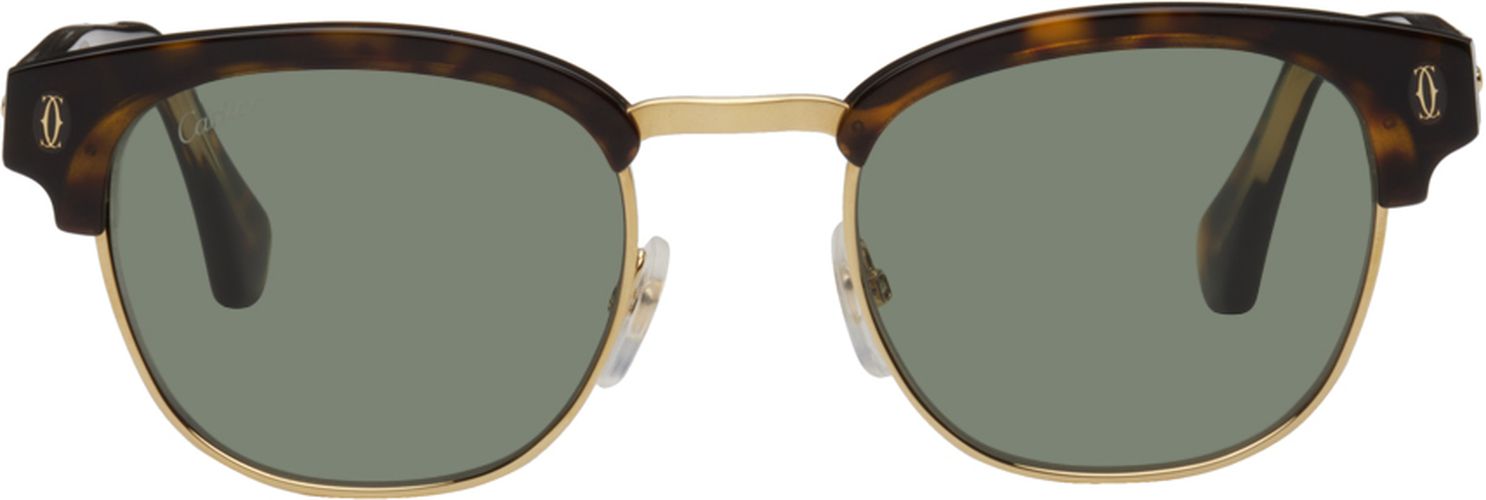 Tortoiseshell Rectangular Sunglasses - Cartier - Modalova