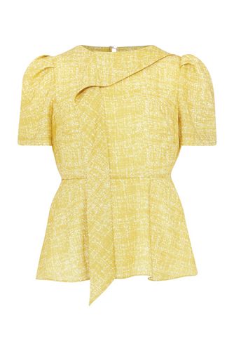 Nanette Print Drape Bluse Gelb - Damsel in a Dress - Modalova